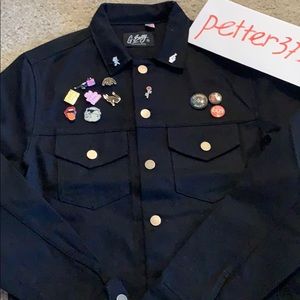 G eazy Wing Drip Denim Jacket with 3 G eazy Pins